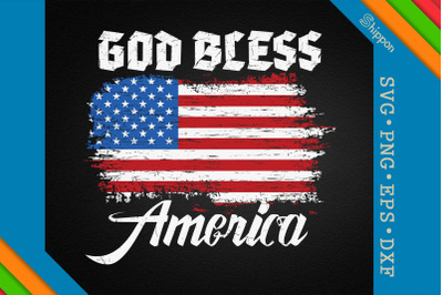 God Bless America 4th of July US Flag