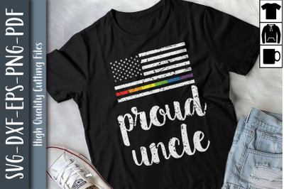 Proud Uncle US Flag LGBTQ Proud