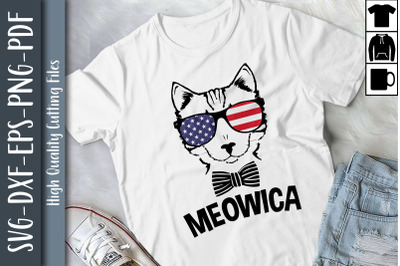 4th of July Cat US Flag Meowica