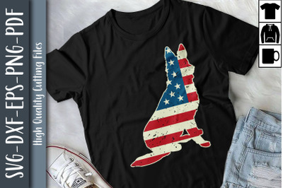 German Shepherd 4th of July US Flag