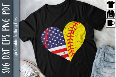 4th of July US Softball US Flag America