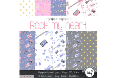 Rock My Heart Digital Paper Set