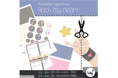 Rock My Heart Printable Party Set