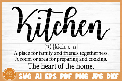 Kitchen Word Dictionary Definition SVG Cut File