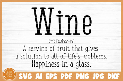 Wine Word Dictionary Definition SVG Cut File