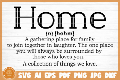 Home Word Dictionary Definition SVG Cut File