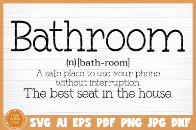 Bathroom Word Dictionary Definition SVG Cut File