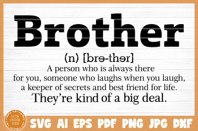 Brother Word Dictionary Definition SVG Cut File
