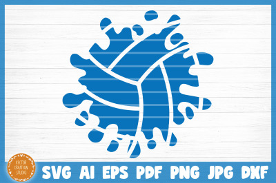 Volleyball Splash SVG Cut File