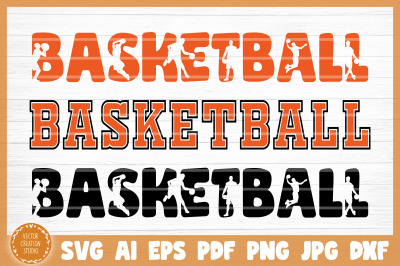 Basketball Silhouette Word SVG Cut File