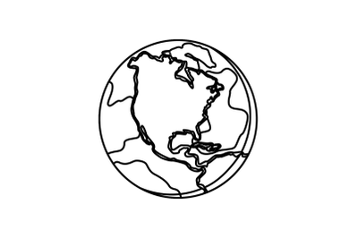 Blue Planet Earth Outline Icon