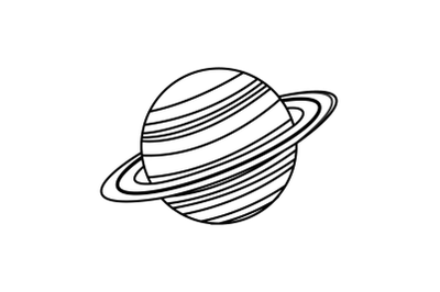 Planet Saturnus Outline Icon