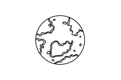 Planet Pluto Outline Icon