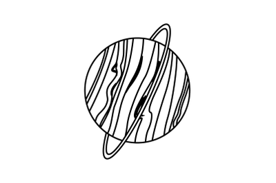 Planet Uranus Outline Icon