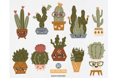 Boho Cactus , Succulent clipart
