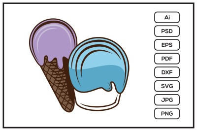 Classic ice cream design illustration