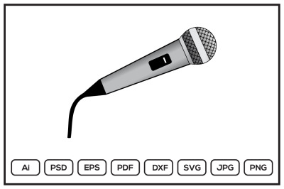 Microphone logo design illustration