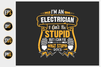 Electrician t shirt design vector.