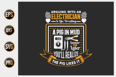 Electrician t shirt design vector.