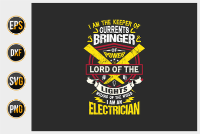 Electrician saying design vector.