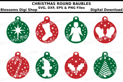 Christmas Baubles SVG, EPS, DXF and PNG cut files