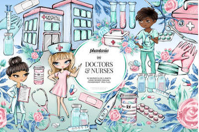 Medical Watercolor Clipart Set