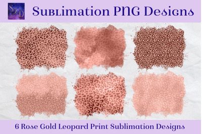 Sublimation PNG Designs - Rose Gold Leopard Print Images