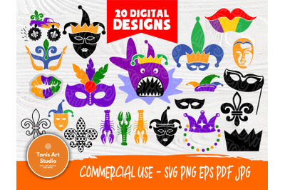 Mardi Gras SVG Bundle, Carnival Svg, Mask Queen Svg, Mardi Gras Clipar