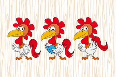 cute rooster animal cartoon