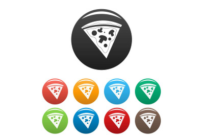 Pizza icons set vector