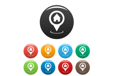 Home map pointer icons set vector