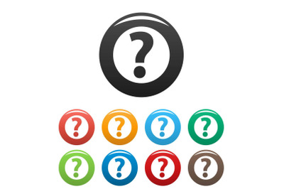 Question mark sign icons set vector