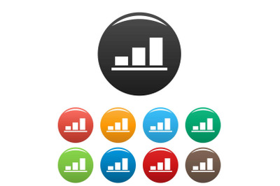 Chart icons set vector