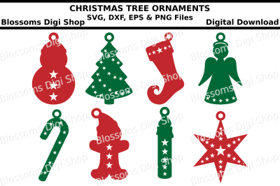 Christmas Tree Ornaments SVG, EPS, DXF and PNG cut files