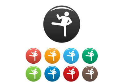 Stick figure stickman icons set pictogram vector simple