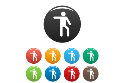 Stick figure stickman icons set pictogram vector simple