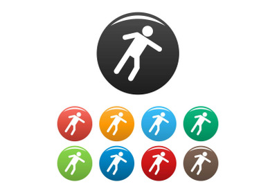 Stick figure stickman icons set pictogram vector simple