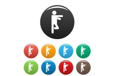 Stick figure stickman icons set pictogram vector simple
