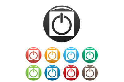 Power icons set vector simple