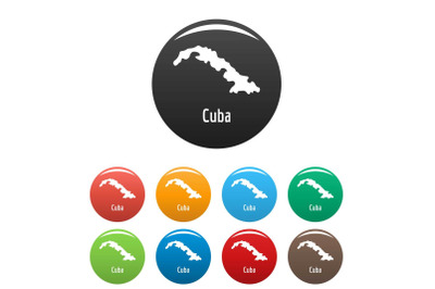 Cuba map in black set vector simple