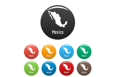 Mexico map in black set vector simple
