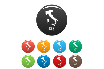 Italy map in black set vector simple