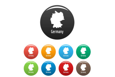 Germany map in black set vector simple