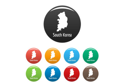 South Korea map in black set vector simple