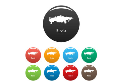 Russia map in black set vector simple