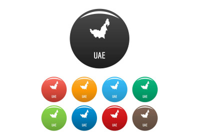 UAE map in black set vector simple