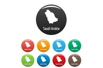 Saudi Arabia map in black set vector simple