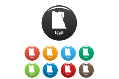 Egypt map in black set vector simple