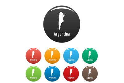 Argentina map in black set vector simple