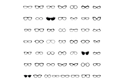 Glasses icons set, simple style